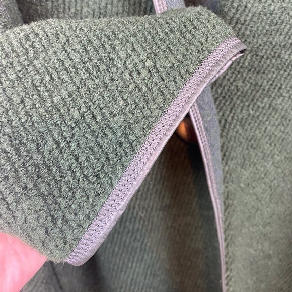 Lafayette 148 New York Wool Long Coat With Leather Trim in Hunter Green Size XL. - Picture 3 of 10